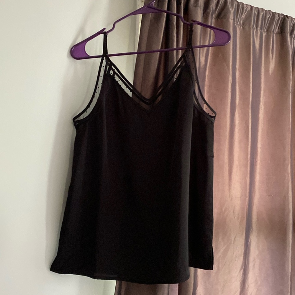 Black V-neck tank top